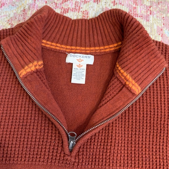 Dockers Mens Cotton Sweater Burnt Orange Rust Size XXL - Picture 2 of 3